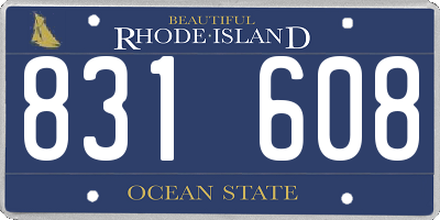 RI license plate 831608