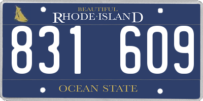 RI license plate 831609