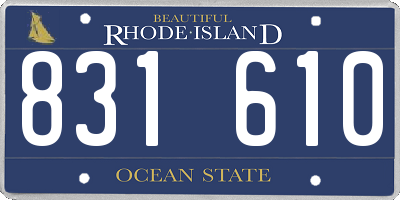 RI license plate 831610