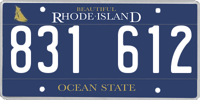 RI license plate 831612