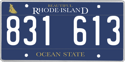 RI license plate 831613