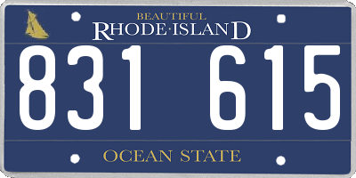 RI license plate 831615