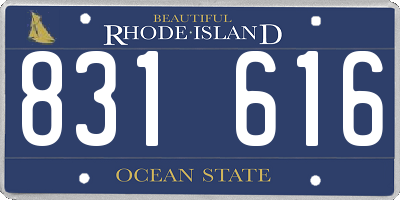 RI license plate 831616