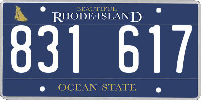 RI license plate 831617