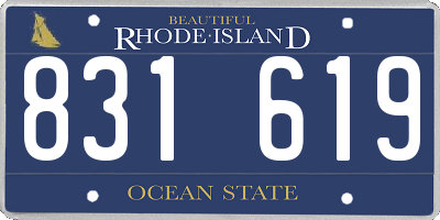 RI license plate 831619