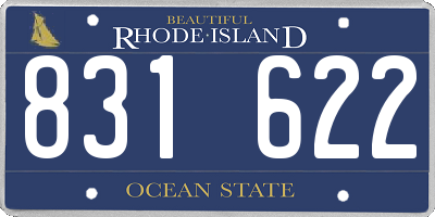 RI license plate 831622