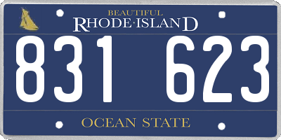 RI license plate 831623