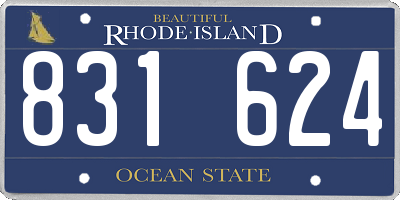 RI license plate 831624