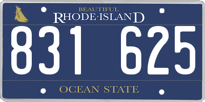 RI license plate 831625