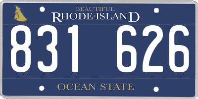 RI license plate 831626
