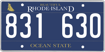 RI license plate 831630