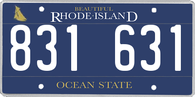 RI license plate 831631