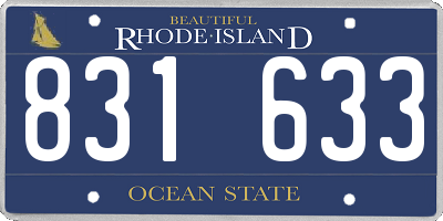 RI license plate 831633