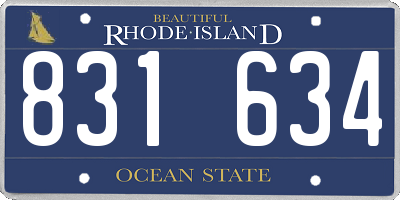 RI license plate 831634