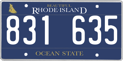 RI license plate 831635