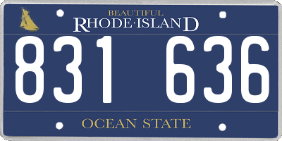 RI license plate 831636