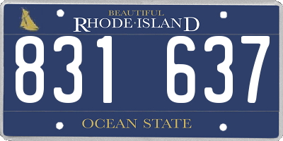 RI license plate 831637