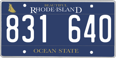 RI license plate 831640