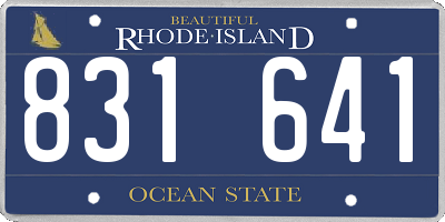 RI license plate 831641