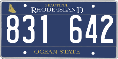 RI license plate 831642