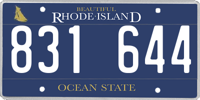RI license plate 831644