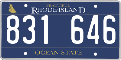 RI license plate 831646