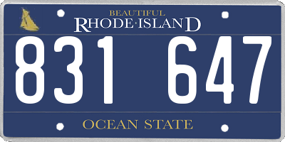 RI license plate 831647