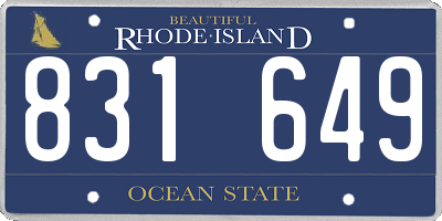 RI license plate 831649