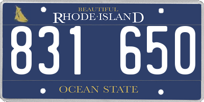 RI license plate 831650