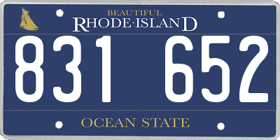 RI license plate 831652