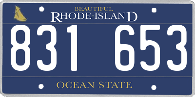 RI license plate 831653
