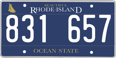 RI license plate 831657