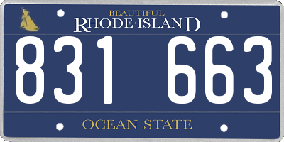 RI license plate 831663