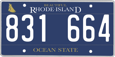 RI license plate 831664