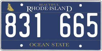 RI license plate 831665