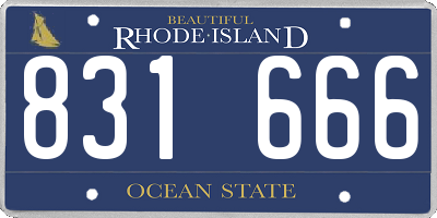 RI license plate 831666