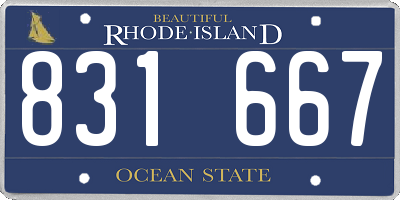 RI license plate 831667