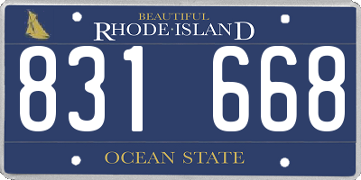 RI license plate 831668
