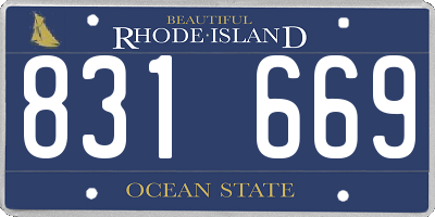 RI license plate 831669