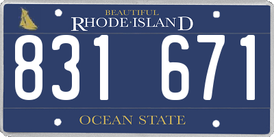 RI license plate 831671
