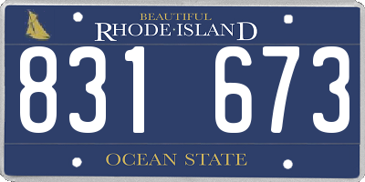 RI license plate 831673
