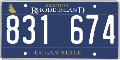 RI license plate 831674