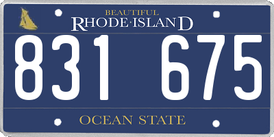 RI license plate 831675