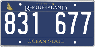 RI license plate 831677