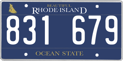 RI license plate 831679