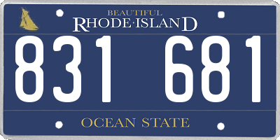 RI license plate 831681