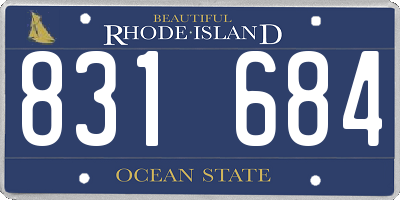 RI license plate 831684