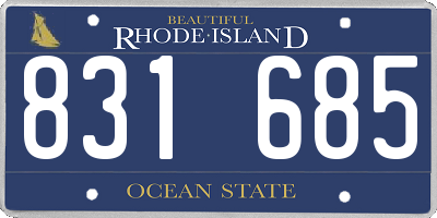 RI license plate 831685