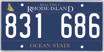 RI license plate 831686