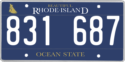 RI license plate 831687